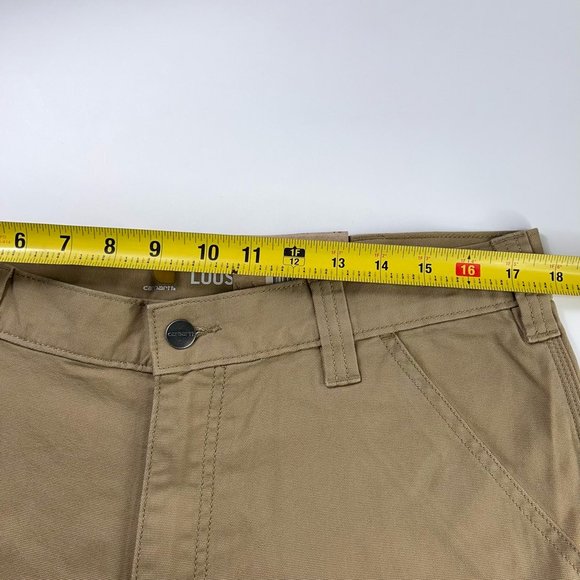 Carhartt Mens Rugged Flex Canvas Work Shorts Brown Loose Fit Stretch 34 New - Picture 6 of 12